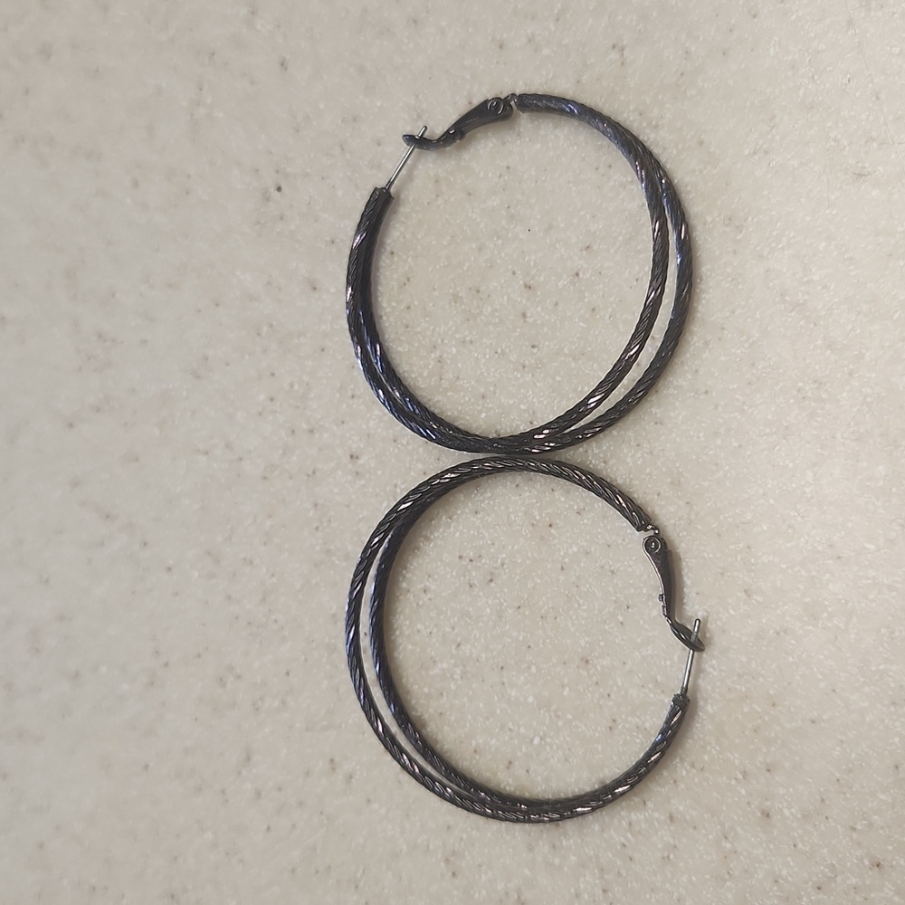 Bronze Double Hoop Earrings, GUC